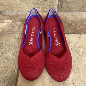 Rothy’s red classic flats. New condition. Size 8 1/2